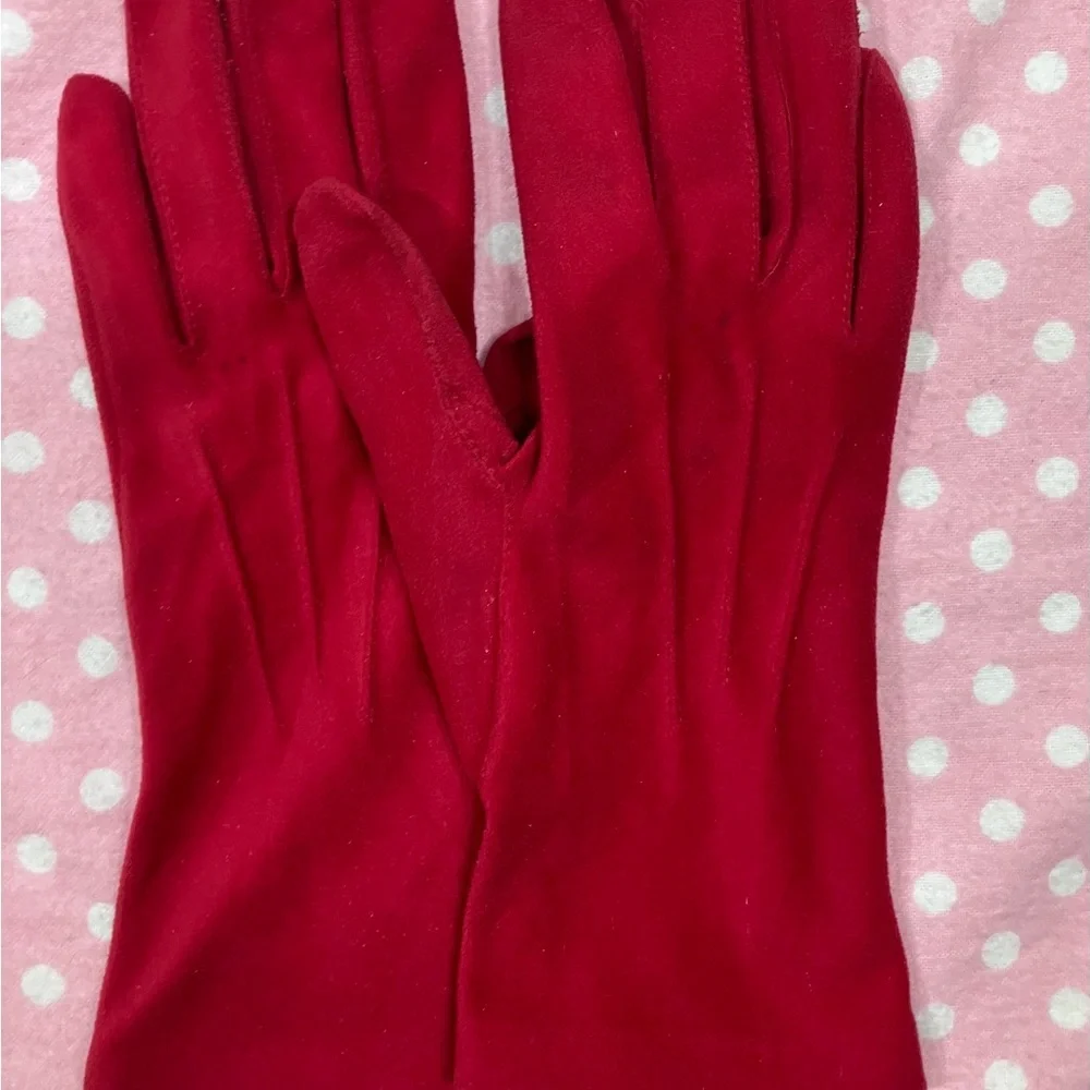 Vintage Anne Klein II Isotoner Red Gloves OS